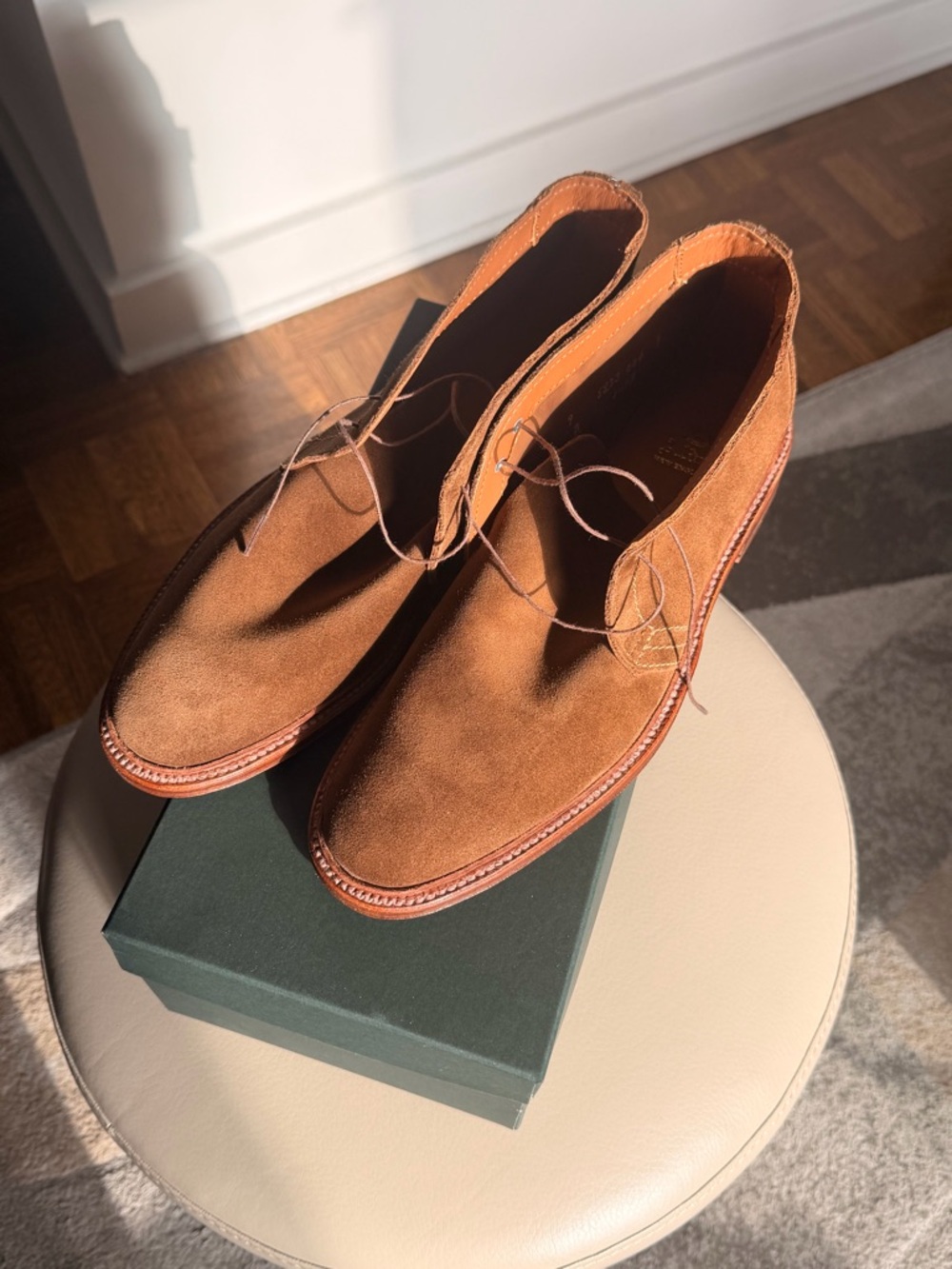 Alden 1493 Unlined Chukka Boots in Snuff Suede